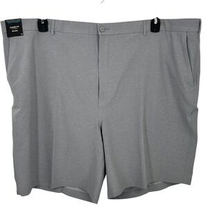 Roundtree Yorke Performance Classic Fit Flat Front Big Man Shorts Gray Size 52